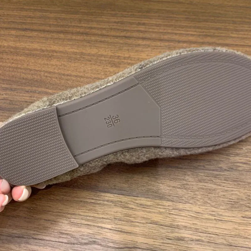 Neue Winter-Herbst-Ballerinas mit Fell, warme, weiche, modische Damenschuhe mit runder Spitze, Schmetterlingsknoten, Damen-Ballerinas mit Plüschfutter – Detail 8