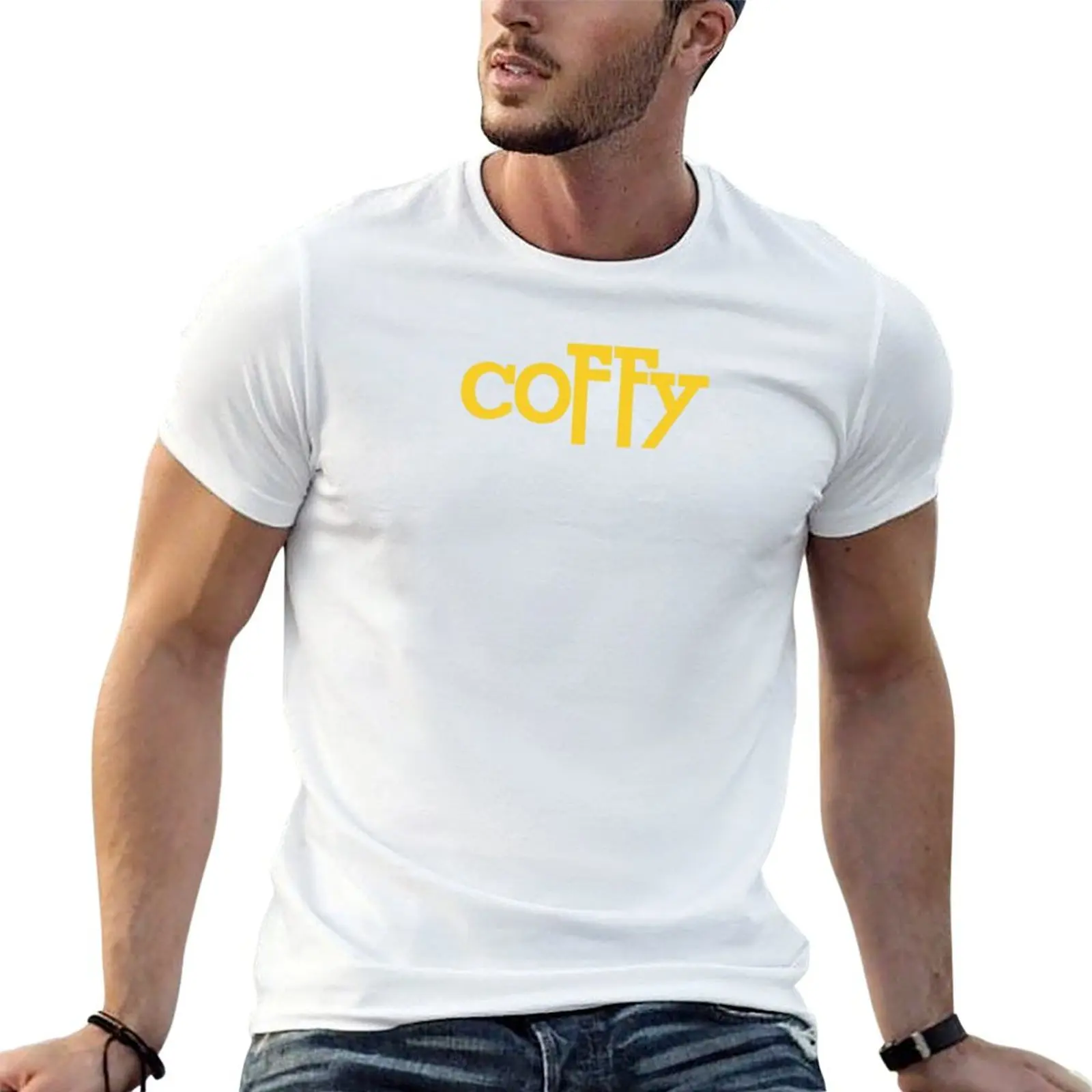 Camiseta Coffy para hombre, camisetas informales divertidas para hombre, camisetas de algodón para hombre, camiseta divertida de algodón