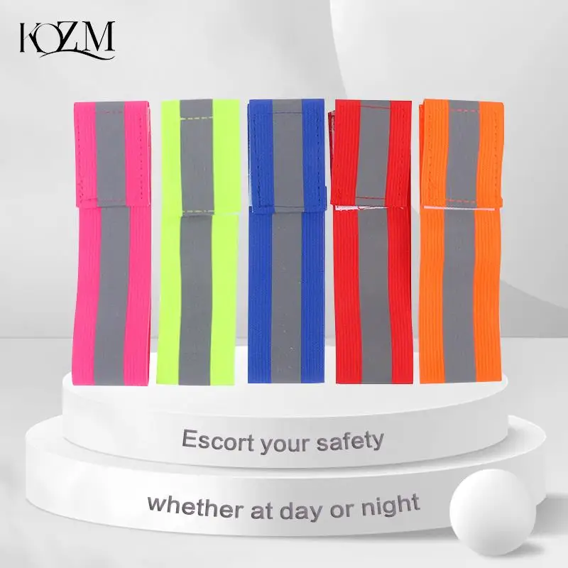 Reflective Bands Elasticated Armband Wristband Ankle Leg Straps Safety Reflector Tape Straps for Night Jogging Walking Biking