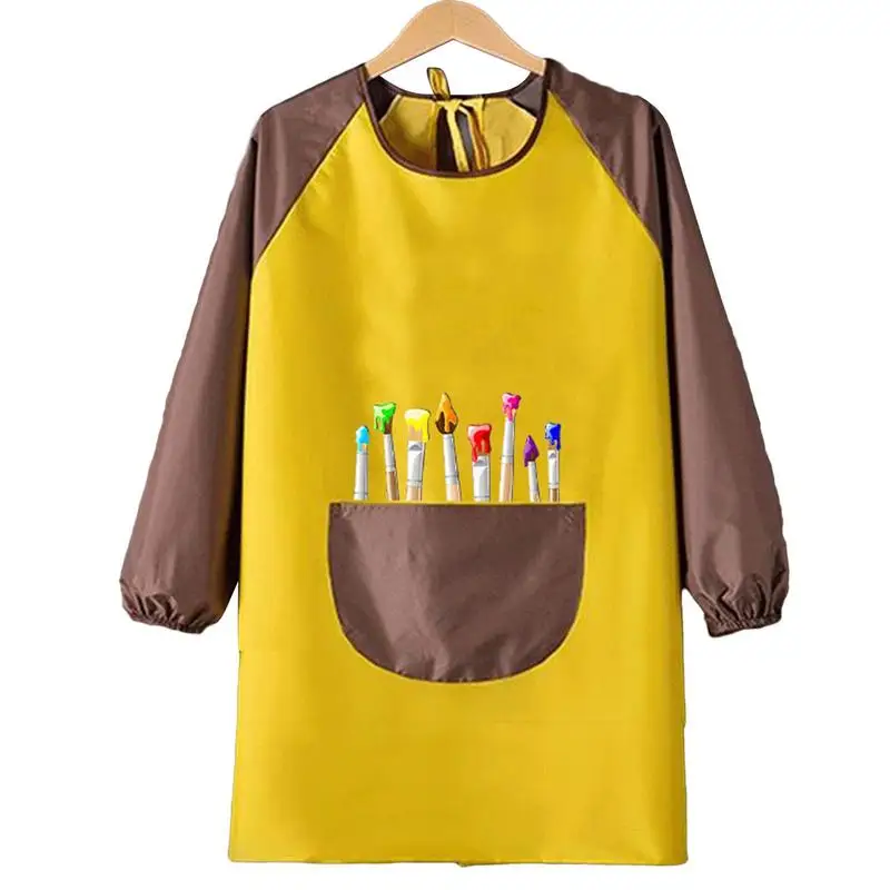 Cartoon Long Sleeve Gown Children Bibs Kids Boys Girls Art Craft Painting Apron Baby Feeding Smock Bib For Student