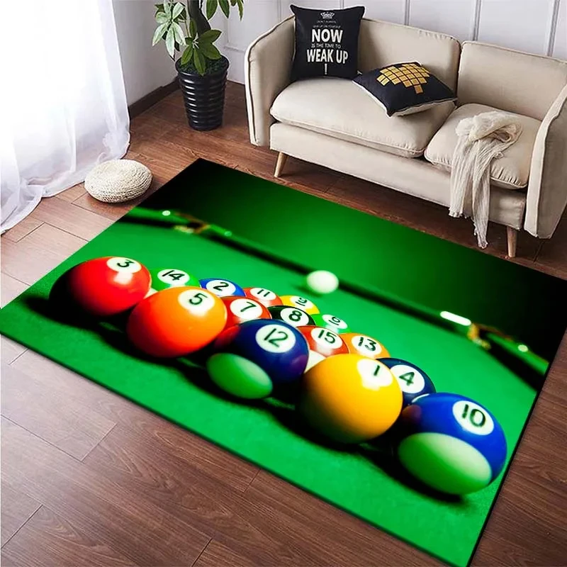 Snooker Billiard Pattern Carpet Living Room Area Rug Bathroom Mat Creative Anti-slip Doormat Bedroom Home Entrance Decor