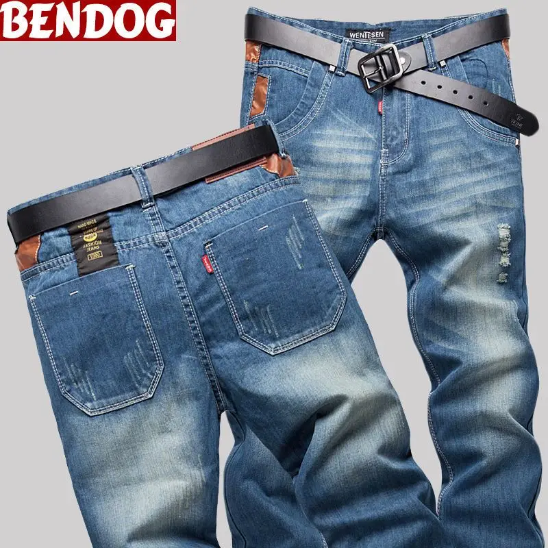 

Новые мужские джинсы 2026 года: прямые, зауженные, повседневные, весенние, светлые, в корейском стиле, рваные, длинные, модные, с низкой посадкой