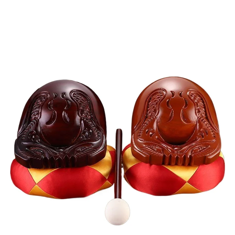 12 Inch Wooden Fish, Camphor Wood Instrument, Buddhist Prayer Chanting Tool, Exquisite Carved Solid Wood Taiwan Mallet Set