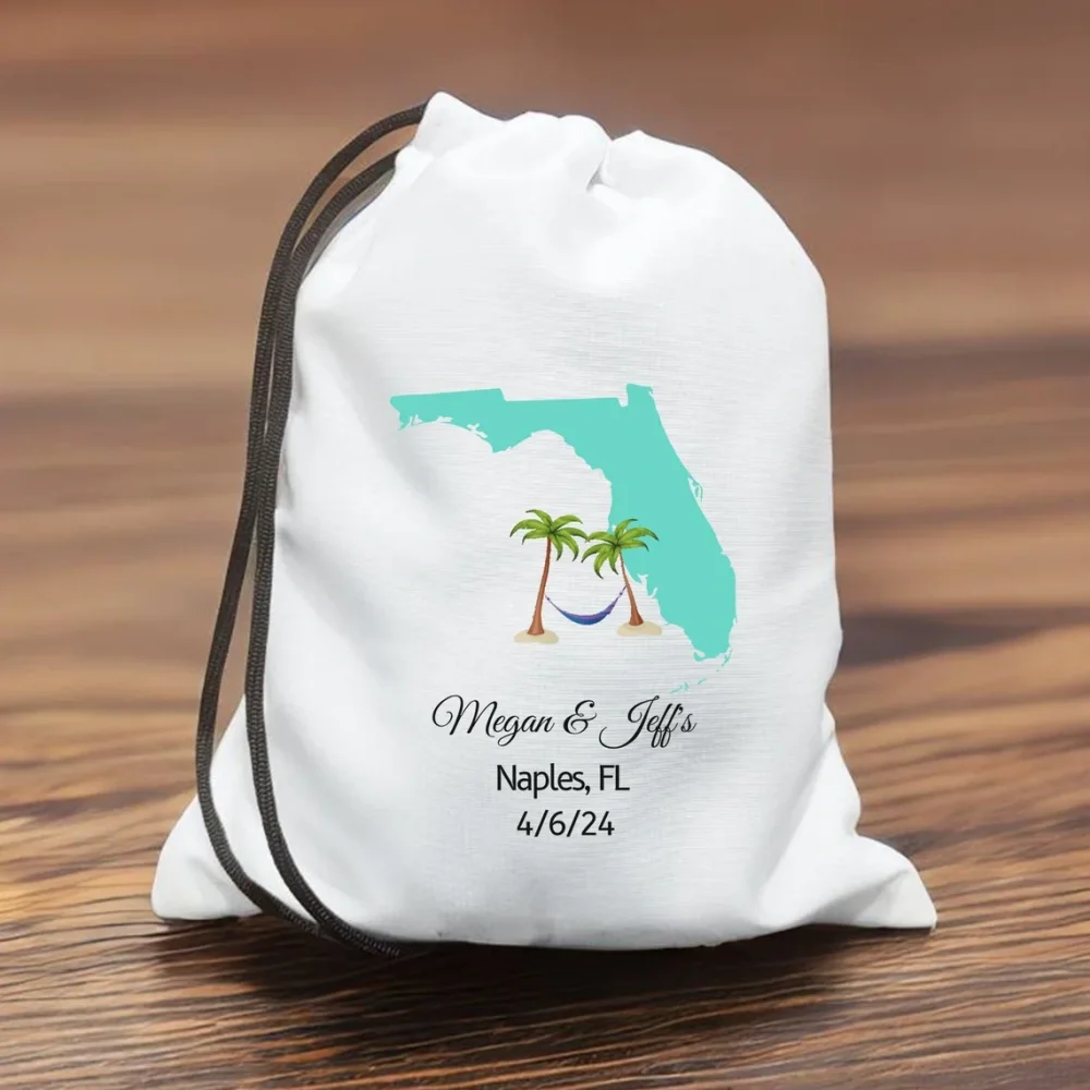 20 Custom Florida State Outline Bags,Bachelorette Parties,Wedding Favor Bag,State UV bags,Hangover kit bags,Florida Welcome Bag