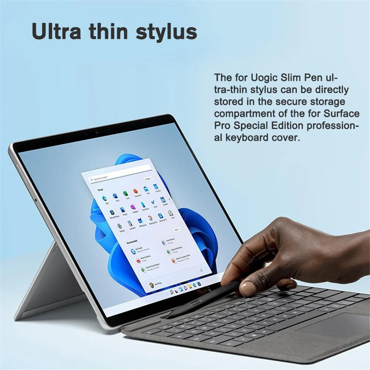 قلم SMIEA لجهاز Surface Pro 8، 9,4096 Levels Mpp 2.0 قلم رصاص نحيف رفض اليد لأجهزة الكمبيوتر المحمول Studio 2، ASUS، HP