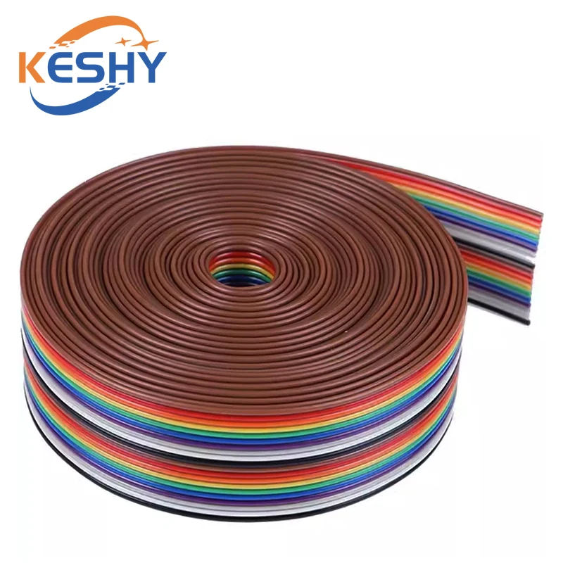 Dupont Jumper Wire 1Meter 40Pin Rainbow DuPont Cable Flat IDC strip line 40 Pin 1.27mm Pitch Connector Cable Arduino PCB Diy Kit