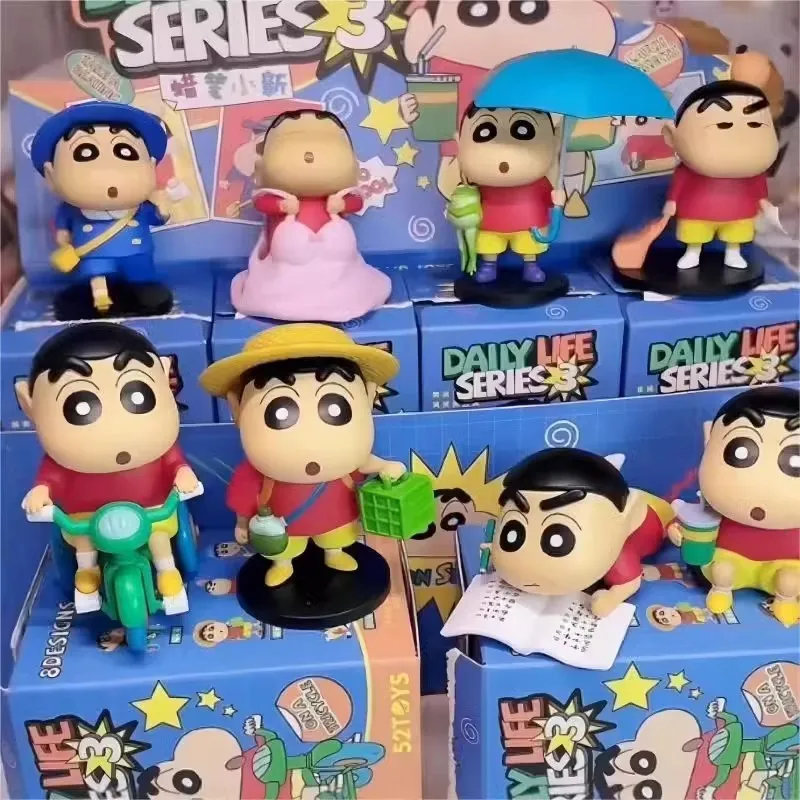 Crayon Shin-Chan Series 3 Generations Daily Series Handmade Figurines Desktop Decor Car Decor Japanese Action Toy Gift Blind Box