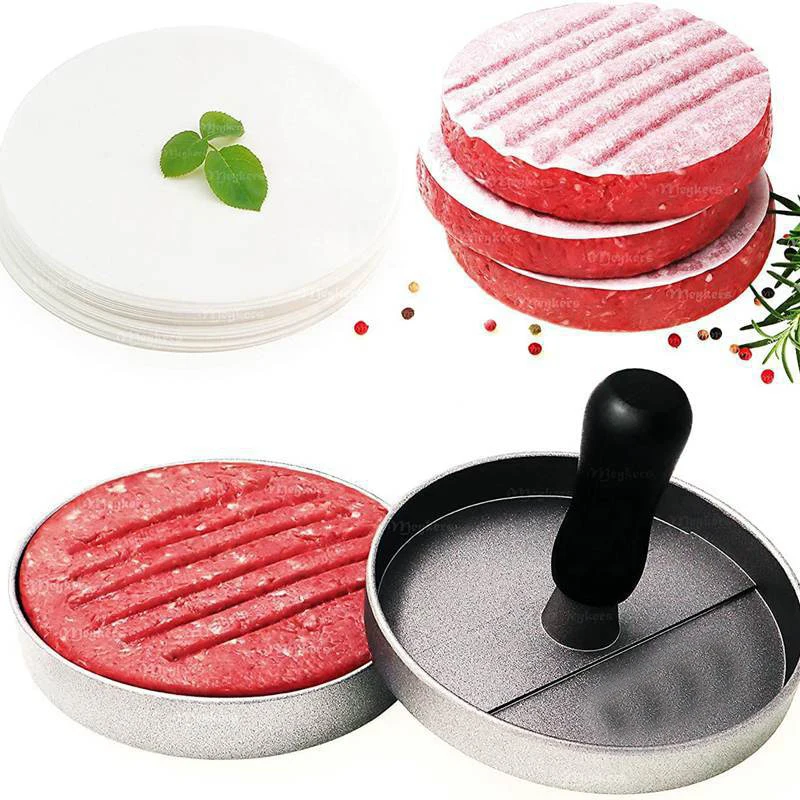 100Pcs 11CM Round Hamburger Pressure Meat Paper Oil Blotting Paper Oven Grill Sheet Patty Separation Paper Kitchen Tools