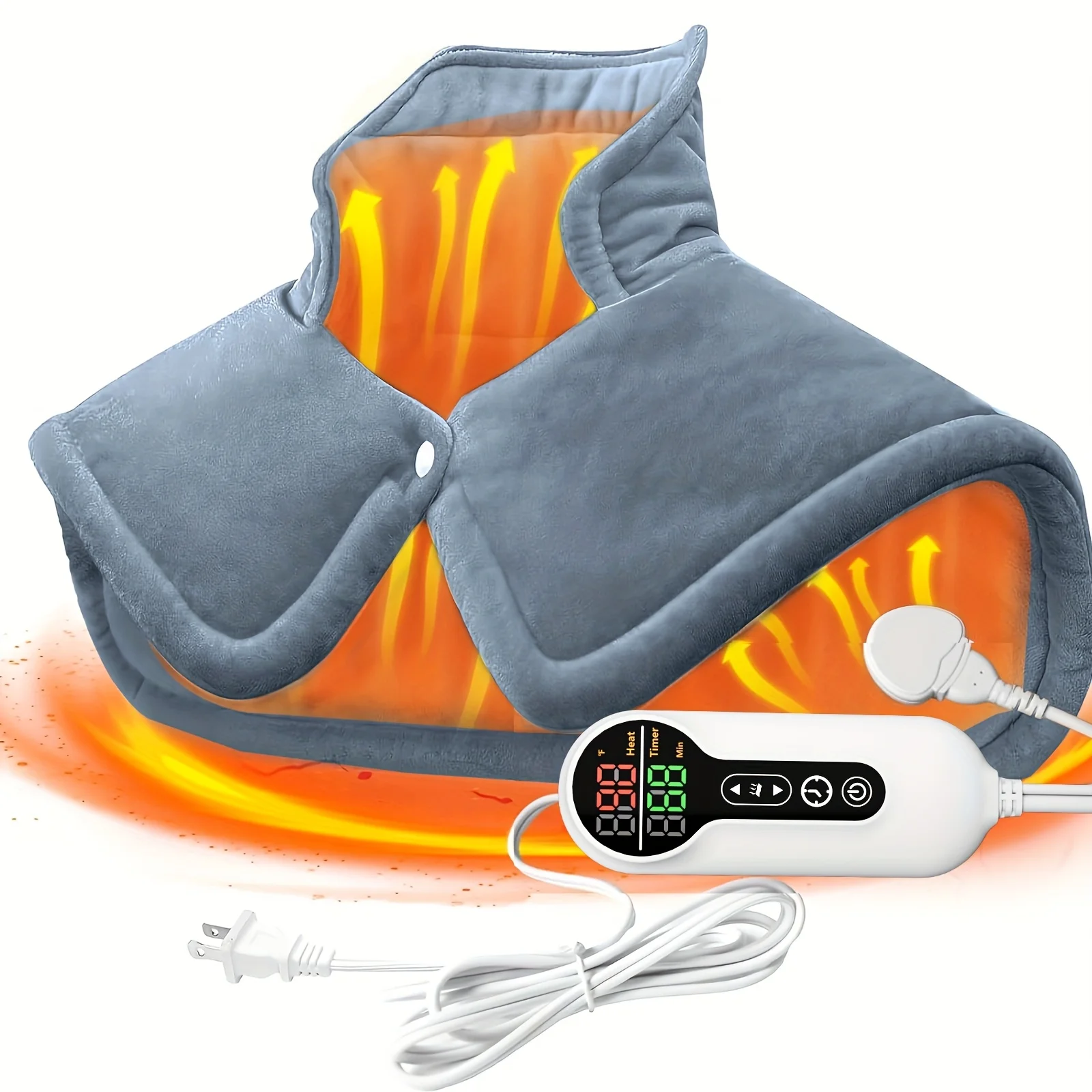 

2pcs/set Neck & Shoulder Electric Heating Pad - Weighted 6 Heat Settings 4 Timers Auto-Off, Gift for Women/Men/Mom/Dad