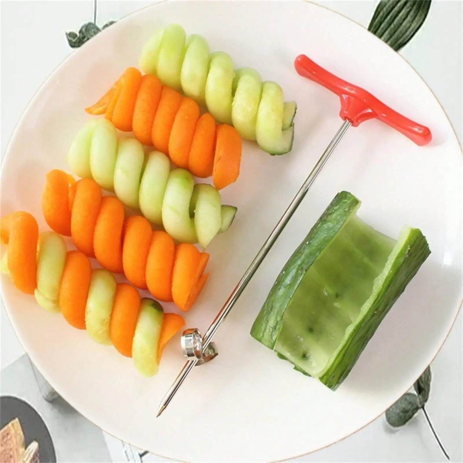 1pc Vegetables Spiral Knife Carving Tool Potato Carrot Cucumber Salad Chopper Manual Spiral Screw Slicer Cutter