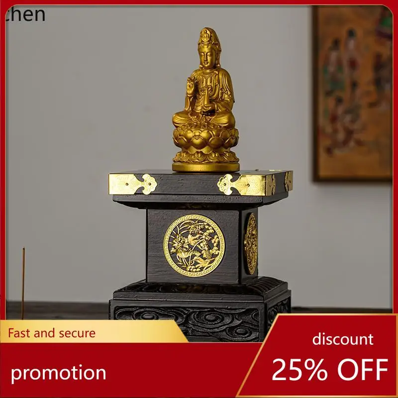 HT  Desktop Small Buddha Shrine Home Altar Offering Table Incense Case Altar Seat Table Heightened Worship Table
