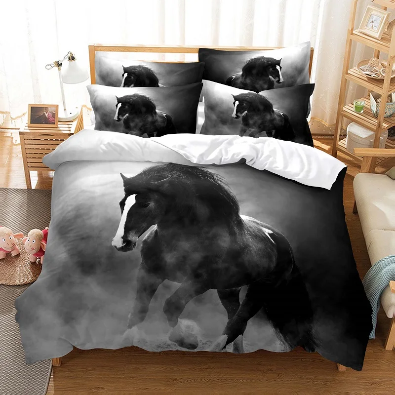 Couple Horse Bedding Set Duvet Cover Set 3d Bedding Digital Printing Bed Linen Queen Size Bedding Set Fashion Design