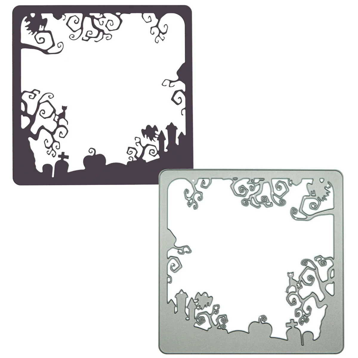 Super Large Metal Cutting Dies Creep Tree Cemetery Tomb Pattern For Halloween Card Decorating Craft Paper Die Cutter