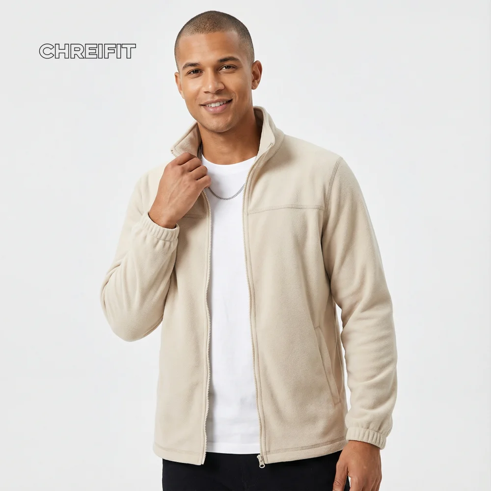 

Мужская флисовая куртка 2026: теплая, легкая, мягкая, на молнии, с воротником-стойкой, для активного отдыха, повседневная, зимняя, для осени и весны