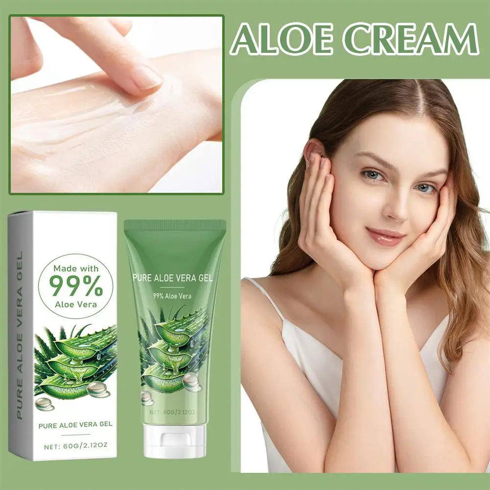 Crema facial de hidratación profunda, tratamiento para el acné, elimina cicatrices, Vera, Gel para quemaduras solares, cuidado de la piel después de la hidratación, 60g de Aloe S S1S7