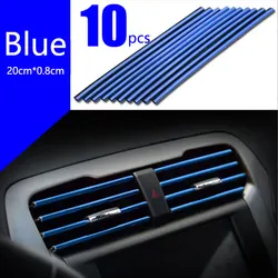 10Pcs 20cm Universal Car Air Conditioner Outlet Decorative U Shape Moulding Trim Strips Decor Car interior Styling Accessories