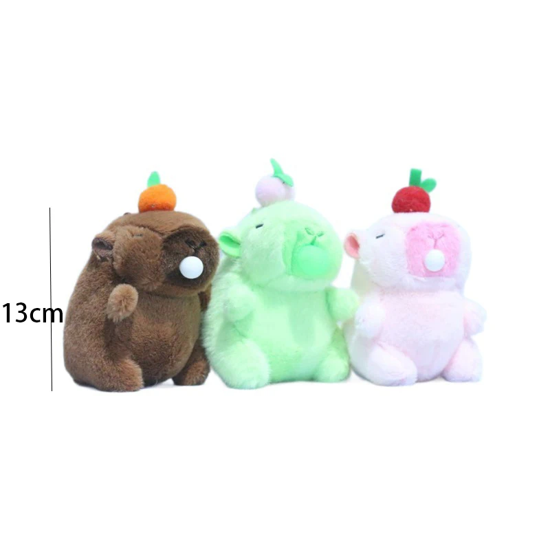 Pendentif en peluche Bubble Blowing Capybara, sac de beurre, porte-clés cadeau, 1PC