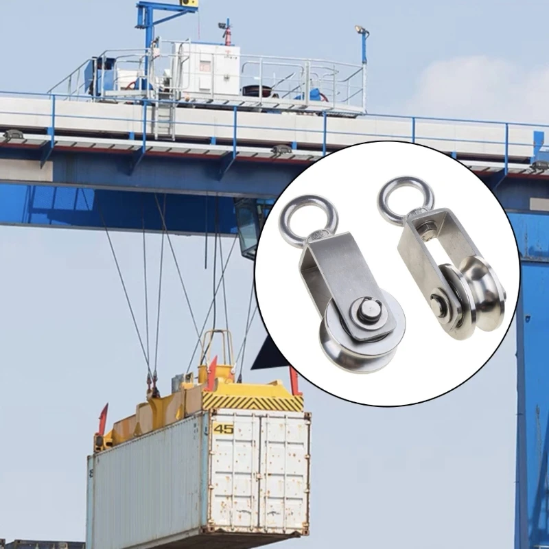 2pcs ที่มีประสิทธิภาพรอกหมุน Antideformation Pulley ลูกกลิ้งบล็อกสำหรับการใช้งานต่างๆปลอดภัยโหลดความจุ