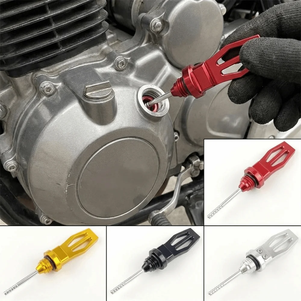 CNC Precision Motorcycle Engine Oil Dipstick Professional Universal Motorcycle Oil Level Dipstick Easy To Use Durable