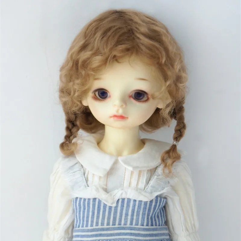 Fjusuns JD644 6-7inch 7-8inch 8-9inch Messy Baby Curly Mini Twintail Mohair BJD Wigs 1/6 1/4 1/3 YOSD MSD SD Doll Accessories