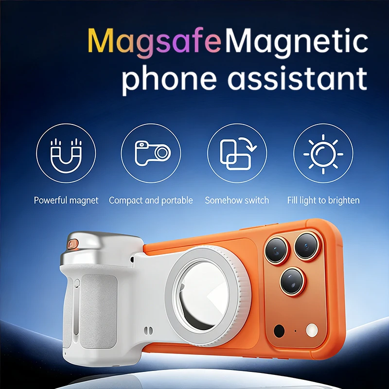 مساعد التصوير المغناطيسي بلوتوث المحمولة عصا سيلفي مقبض الكاميرا مع ضوء ملحق التصوير الفوتوغرافي