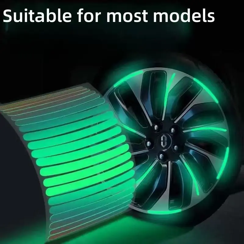 Car-Wheel Reflective-Stickers Night Fluorescent Tire Warning-Stickers Paste Creative Personality Decorative Car Stickers - Detail 1
