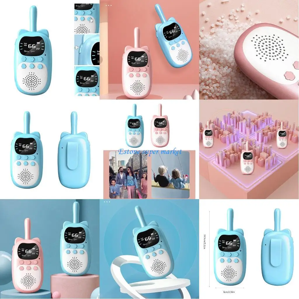 090B Kids Rechargeable Walkie Talkie Toy for Outdoor Camping Hiking Electric Walkie Talkie Toy for Toddlers Gift for Child