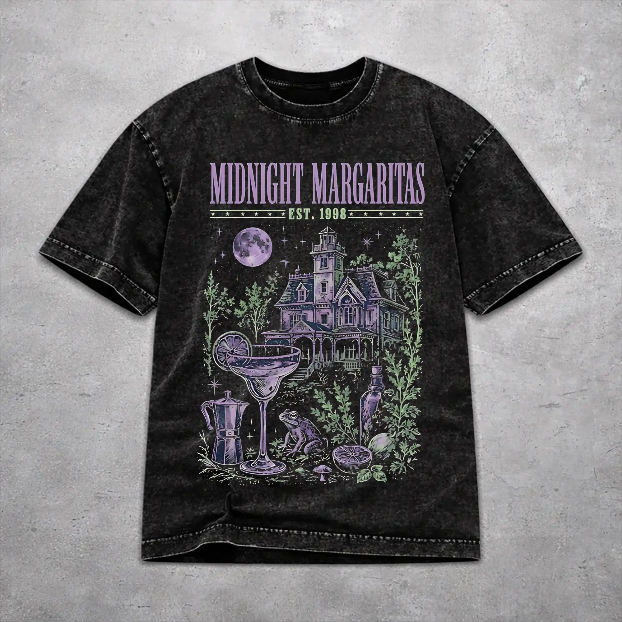 Practical Magic Midnight Margaritas Witchy Gothic Halloween Occult Shirt Harajuku Style For Men Women 100% Cotton T-Shirts Tee
