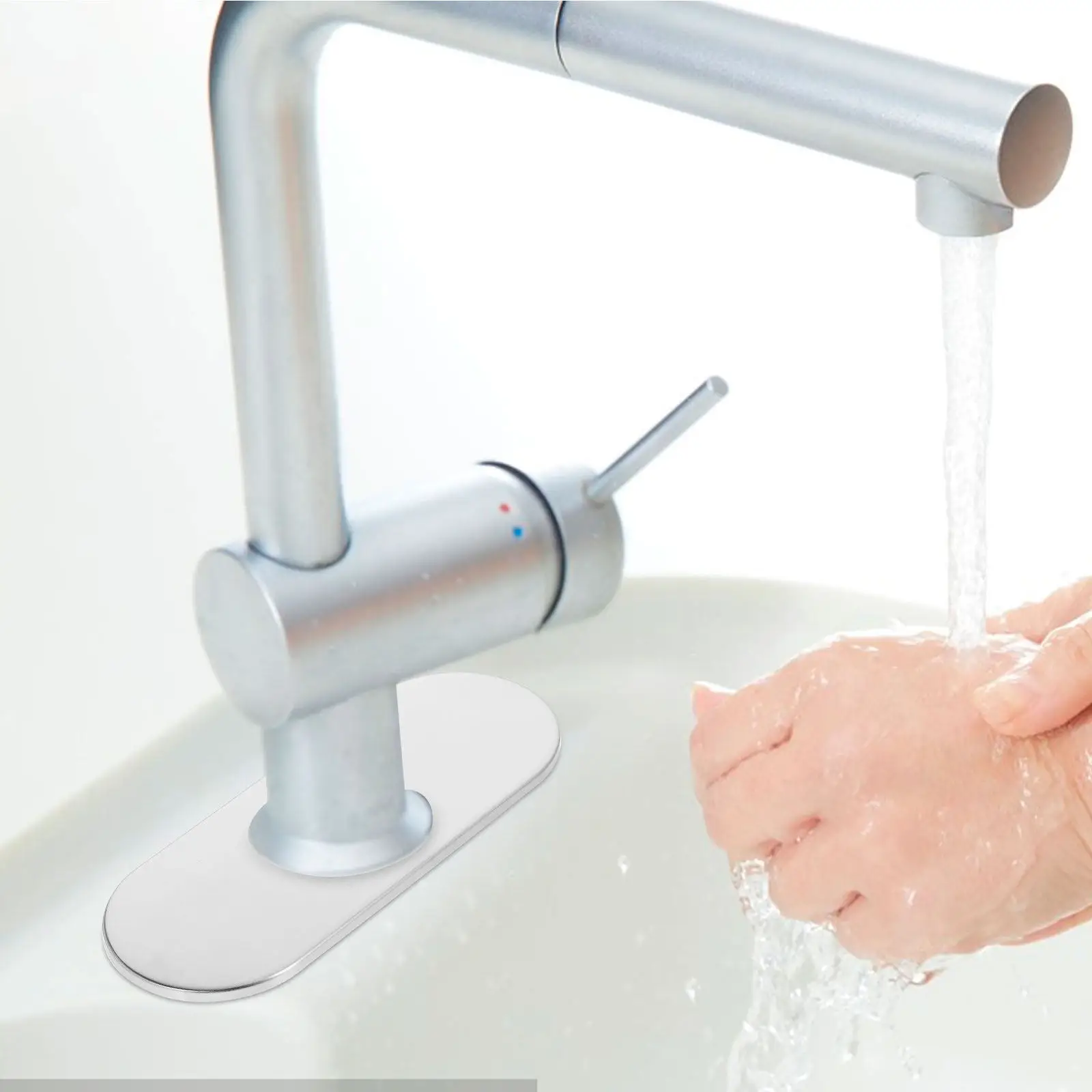 

Заглушка для отверстия под смеситель на кухонной раковине, из нержавеющей стали, прочная декоративная накладка для ванной комнаты, практичный аксессуар для смесителя