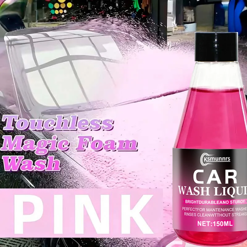 High Foam Car Wash Soap, All-in-One Brightening & Protection. Weak acid & alkaline formula, pink foam wash. Safe for all car pai