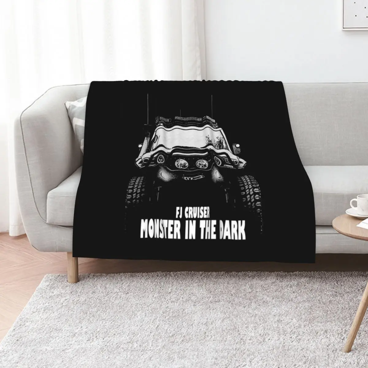 

FJ Cruiser Monster in the Dark Throw Blanket christmas gifts Hairy Flannels Flannel Blankets
