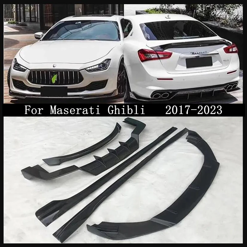 

For Maserati Ghibli 2017-2023 Real Carbon Fiber Front Lip Rear Diffuser Body Side Skirt Kit Spoiler Refits Modification Parts