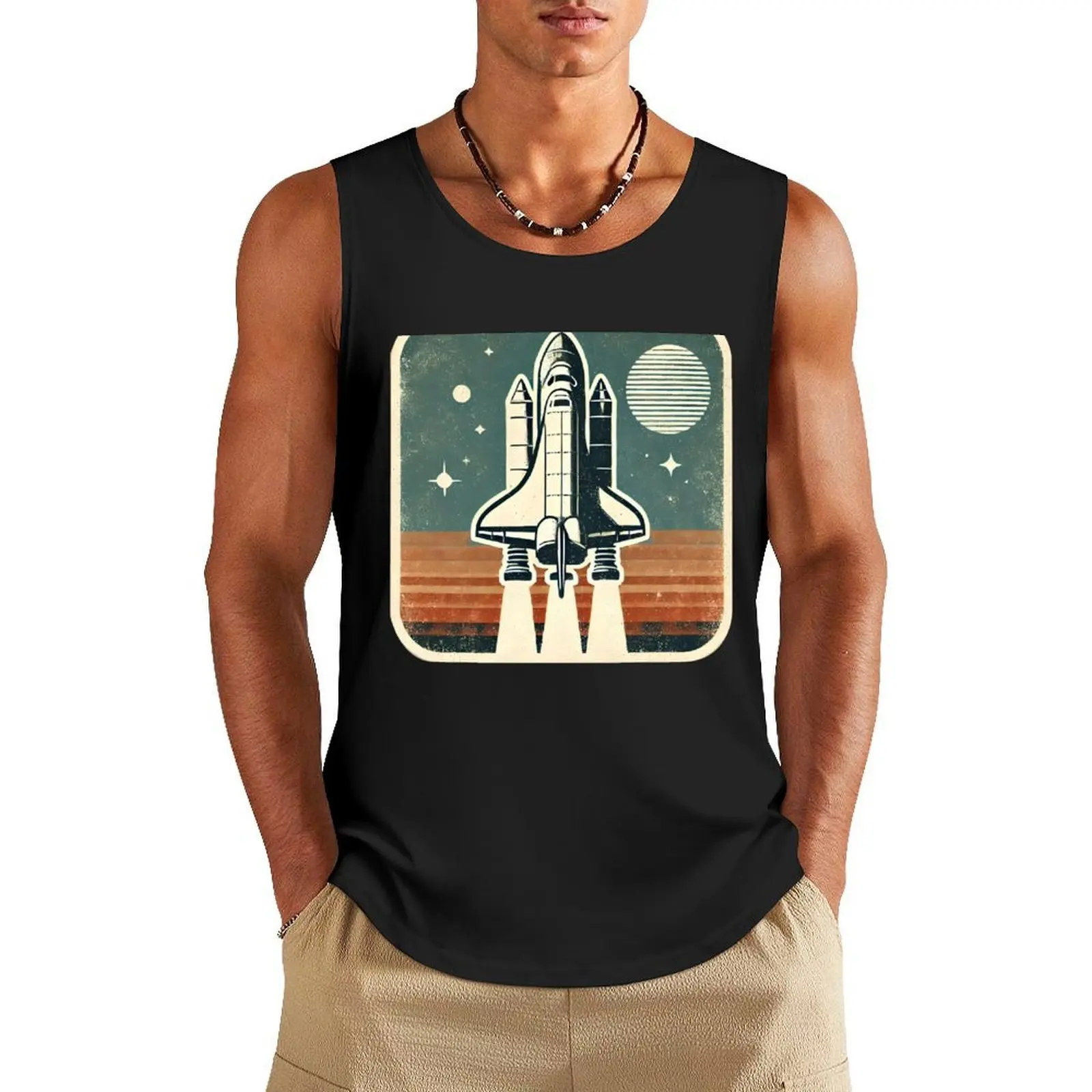 

Vintage Space Shuttle Launch – Retro Cosmic Adventure Tank Top t-shirts for men vests for men sleeveless vest men