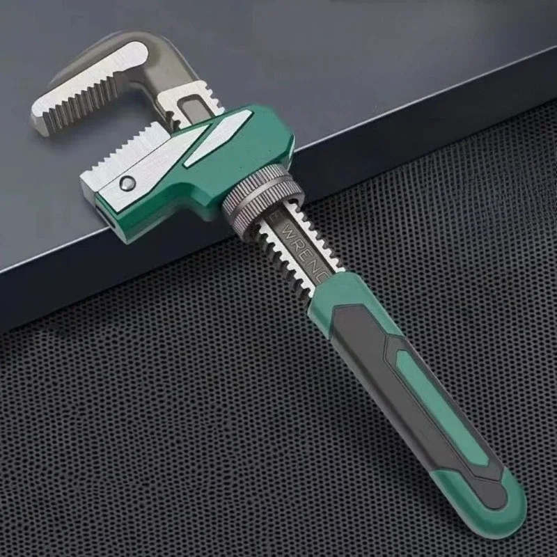 Home Maintenance Tools Green Wide-Jaw Adjustables Wrench Right-Angle F Type Pipe Wrench Auto Repair Wrench Plumber Wrench Tool