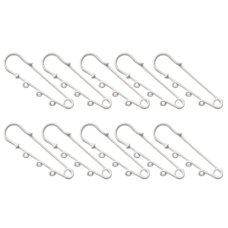 2Inch Safety Pins Heavy Duty Safety Pin Brooch Pins with 3 Holes for Blankets,Skirts,Kilts,Knitted Fabric,Crafts 10pcs NM