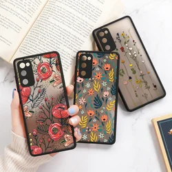 Flower Matte Case For Samsung S24 Ultra S23 S22 Plus S21 FE S20 A55 A54 5G A53 A52 A35 A34 A33 A32 A13 A05 Soft Shockproof Cover