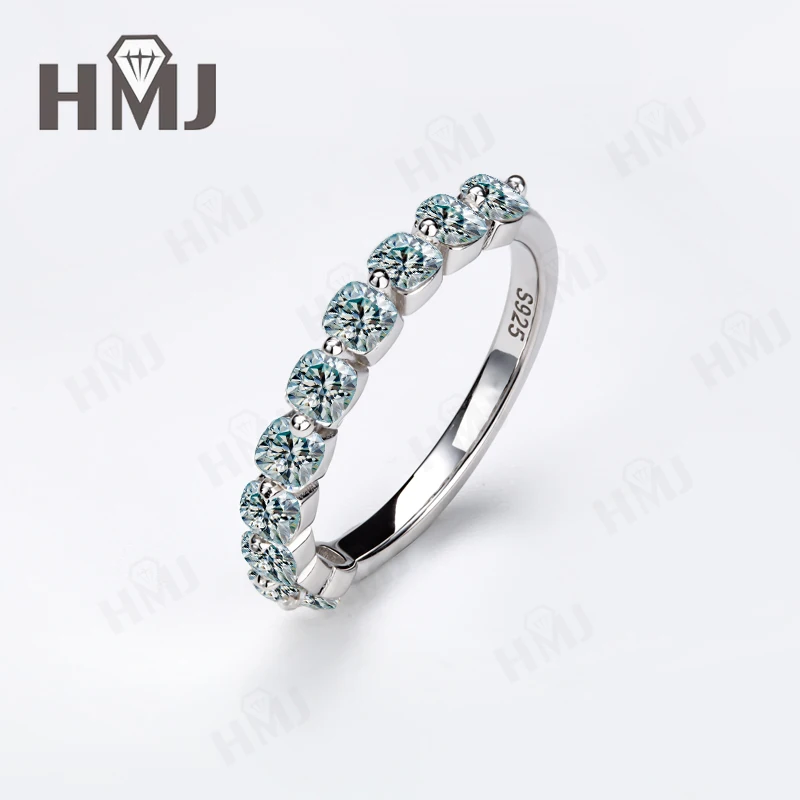 925 Sterling Silber Ring Moissanit Kissenförmiger Schliff VVS1 D Farbe/Aqua Blau/Grün/Champagner Jubiläumsgeschenk Feiner Schmuck für Frauen – Detail 12