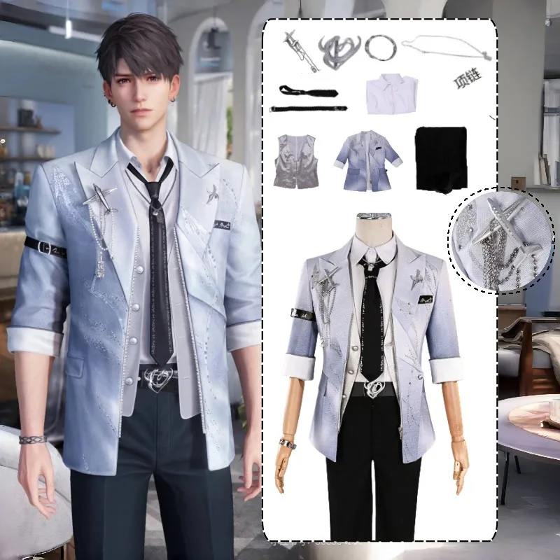 

Game Love and Deepspace Caleb Cosplay Costume Birthday Uniform Props Full Set for Women Men Anime Party Rolelplay Outfits
