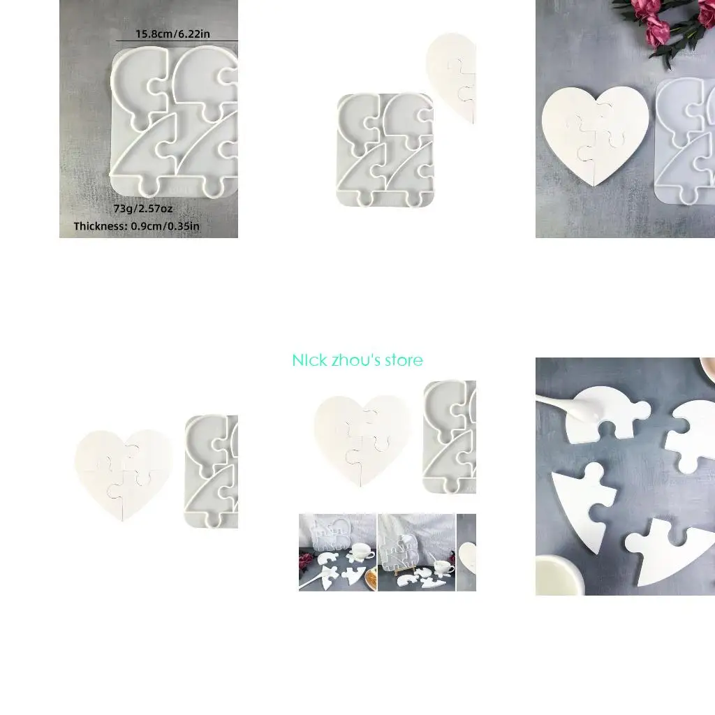 

E15E User Friendly Silicone Puzzle Heart Mold For Unique Craft Projects