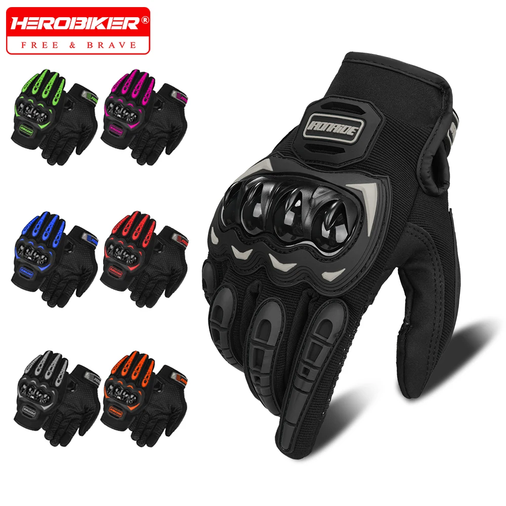 قفازات الدراجات النارية المضادة للسقوط قابلة للتنفس لجميع المواسم قفازات ركوب الخيل على الطرق الوعرة مقاومة للاهتراء شاشة تعمل باللمس قفازات رياضية خارجية