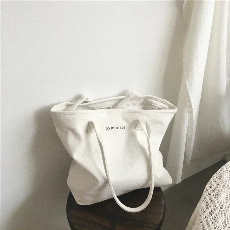 Sac fourre-tout en toile pour femme, sac à provisions en coton pour étudiants, mode coréenne, SSN4