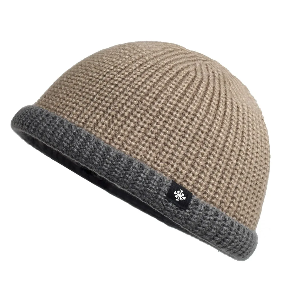 

Fashion Thickened Skullies Beanies Cap Hip Hop Ear Protection Pullover Hat Warm Wool Knitted Hat Winter
