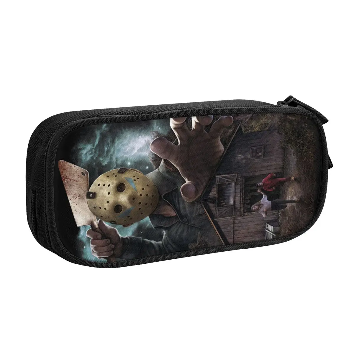Custom Halloween Horror Movie Pencil Case for Boys Gilrs Big Capacity Pen Box Bag School Supplies