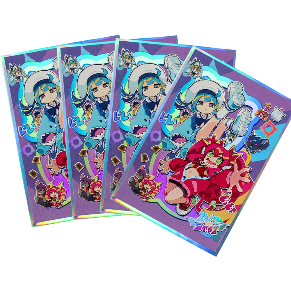 50PCS 63*90mm Twins Art Printing Anime Card Sleeves Perfect Fit YGO Card Protector for PTCG Cards Trading Cards