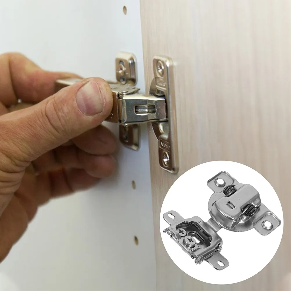 2Pcs Adjustable Folding Cabinet Hinges Soft Closing Hidden Hinges for Inward Opening Cabinet Doors Metal Hardware