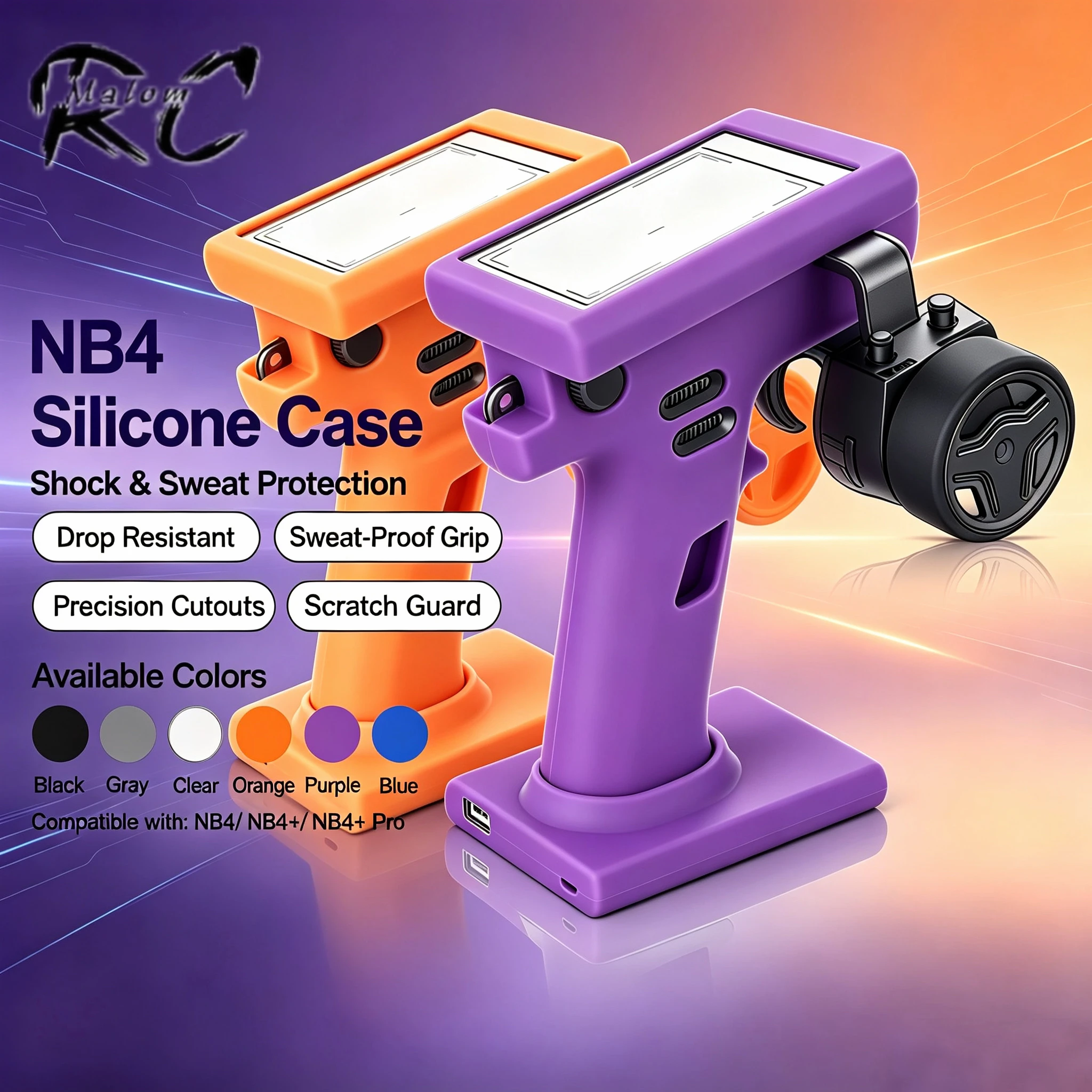 Soft Silicone Cover for FlySky Noble NB4 – Comes with Stand & Wrist Strap, Fits NB4+ / NB4+Pro RC Transmitter