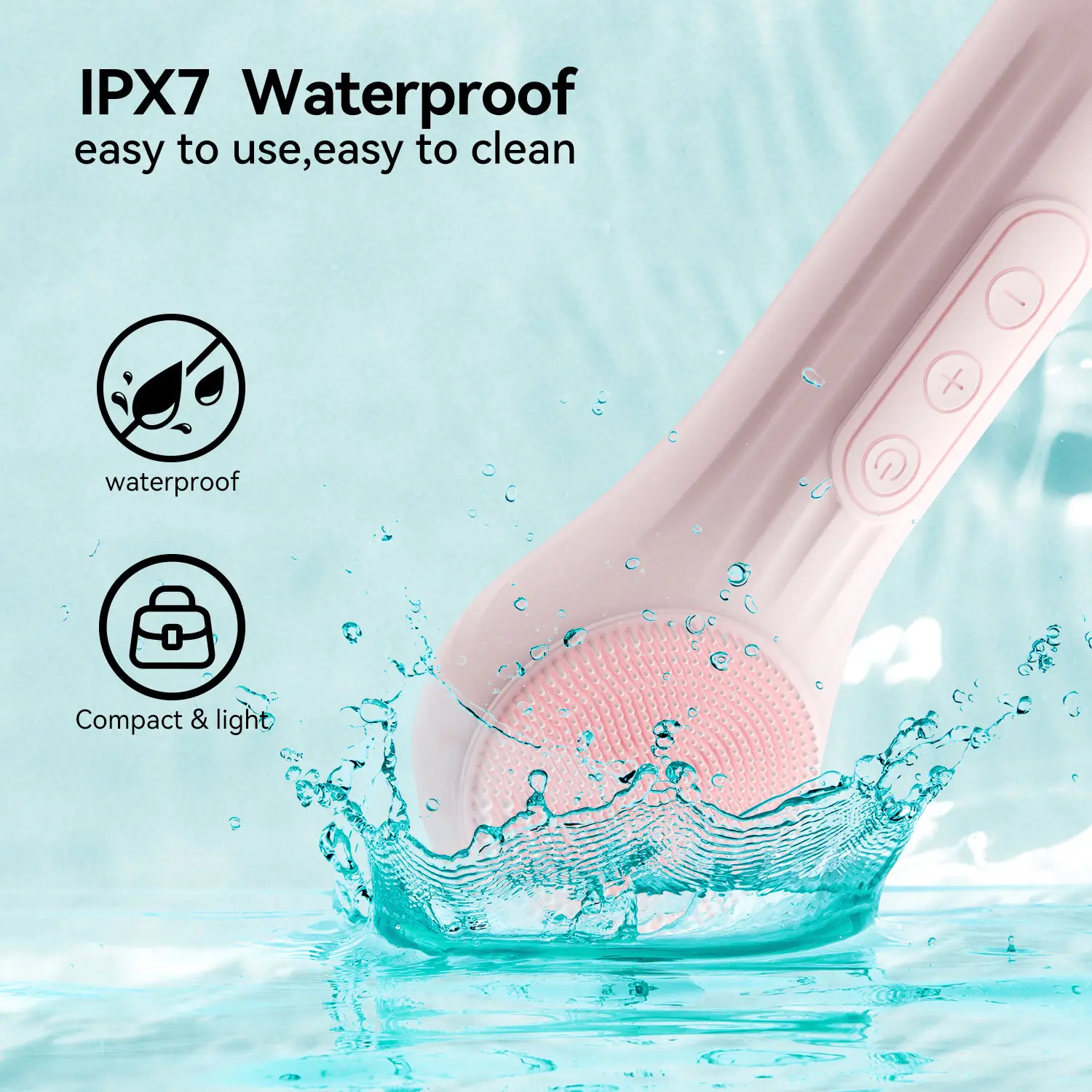 فرشاة تنظيف الوجه سونيك، منظف الوجه الكهربائي المقاوم للماء، تنظيف عميق، تقشير، فرشاة تنظيف الوجه بالاهتزاز