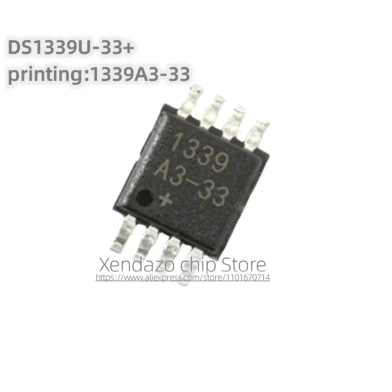 5pcs/lot DS1339U-33+T&R DS1339U-33+ Silk screen printing 1339A3-33 MSOP-8 package Original genuine Real time clock chip