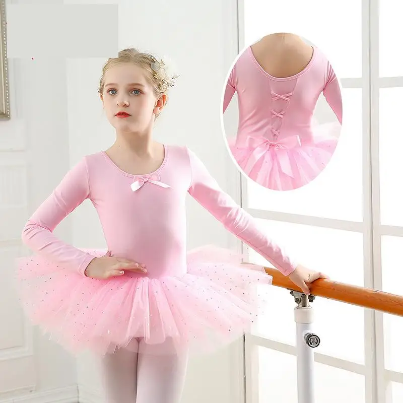 Sequined Kids Ballet Bowknot Tutu Dance Dress Ballerina Dancing Costumes for Girls Swan Lake Ballet Dance Dress Costumes Dance