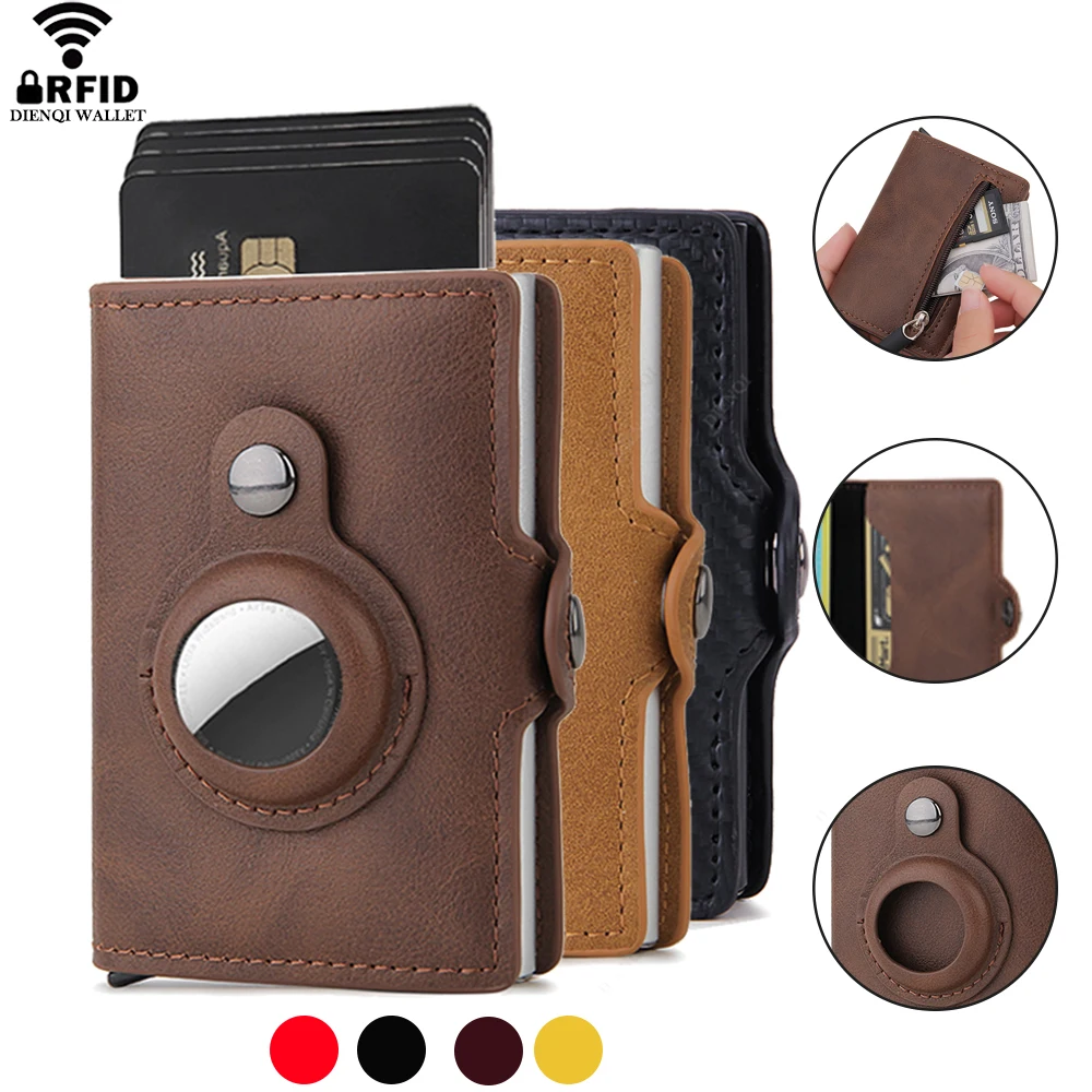 Cartera Airtag, tarjetero Rfid, tarjetero de lujo para hombres y mujeres, tarjetero para tarjetas bancarias, cartera, monedero para Apple Air Tag Tracker